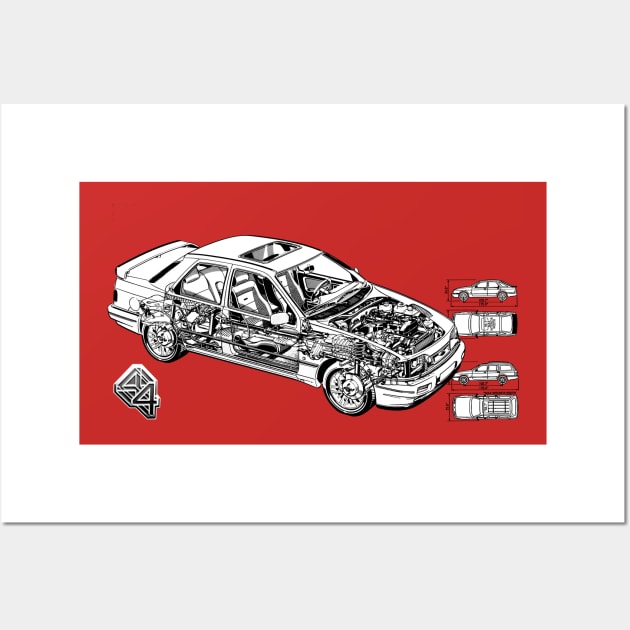 FORD SIERRA 4x4 - cutaway technical image Wall Art by Throwback Motors